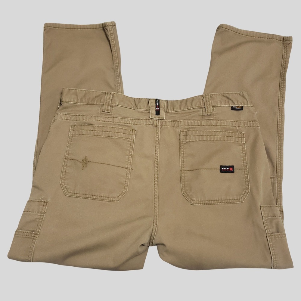 Ariat FR M5 Straight Leg Work Pants Mens 40x32 Field Khaki Cordura 10027705